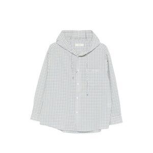 DUNST Checked Hooded Shirt Women Beige Shirts